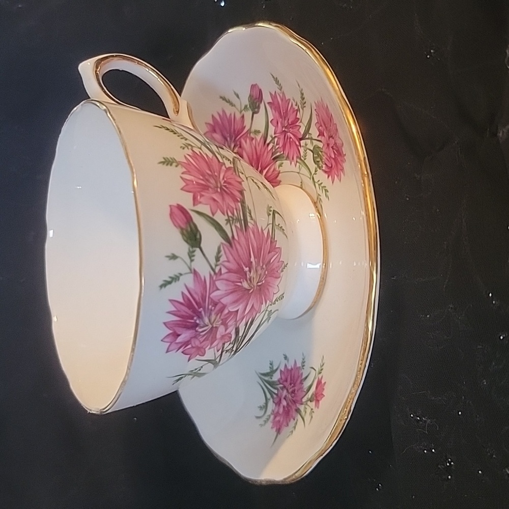 Pink Flower Teacup & Saucer